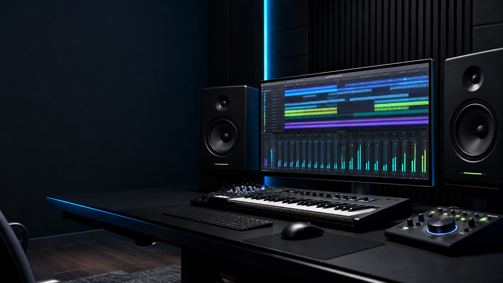 Digital musikstudio för redigering och mixning
